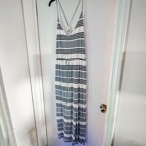 Lulu Townsend Striped Summer Maxi Dress | Size Small | Lined